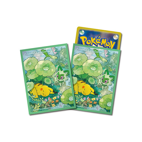 Pokemon Sleeves - Green Frame Pikachu & Nyaoha - 64 pack