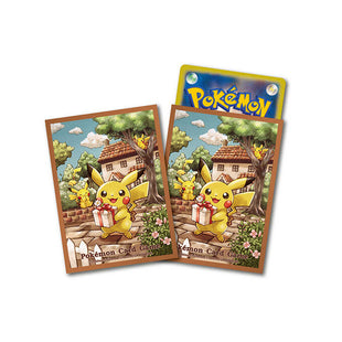 Pokemon Sleeves - Pikachu's Gift with Brown Frame - 64 pack