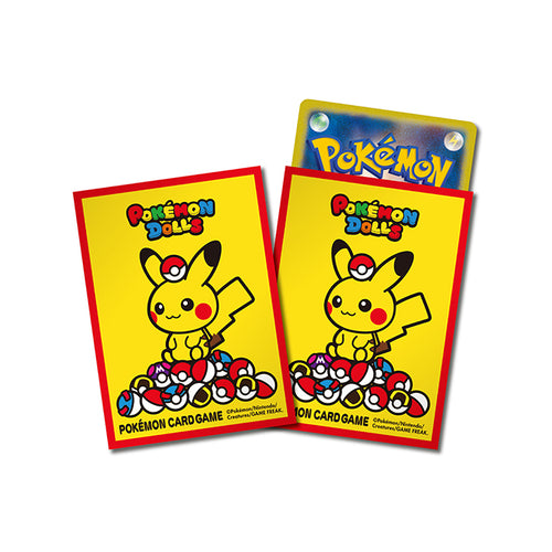 Pokemon Sleeves - Red Frame/Pokemon Dolls - 64 pack
