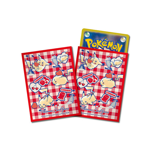 Pokemon Sleeves - Red Frame/Pikachu and Heart - 64 pack
