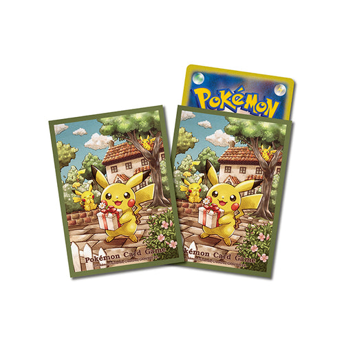 Pokemon Sleeves - Green Frame/Pikachu's Gift - 64 pack
