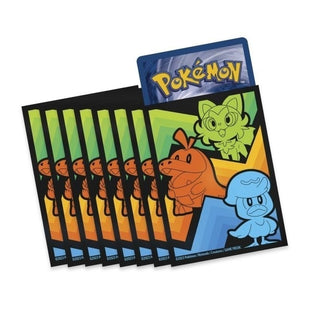 Pokemon Sleeves - ニャオハ&ホゲータ&クワッス (Zigzag Background/Overseas Exclusive) - 65 pack
